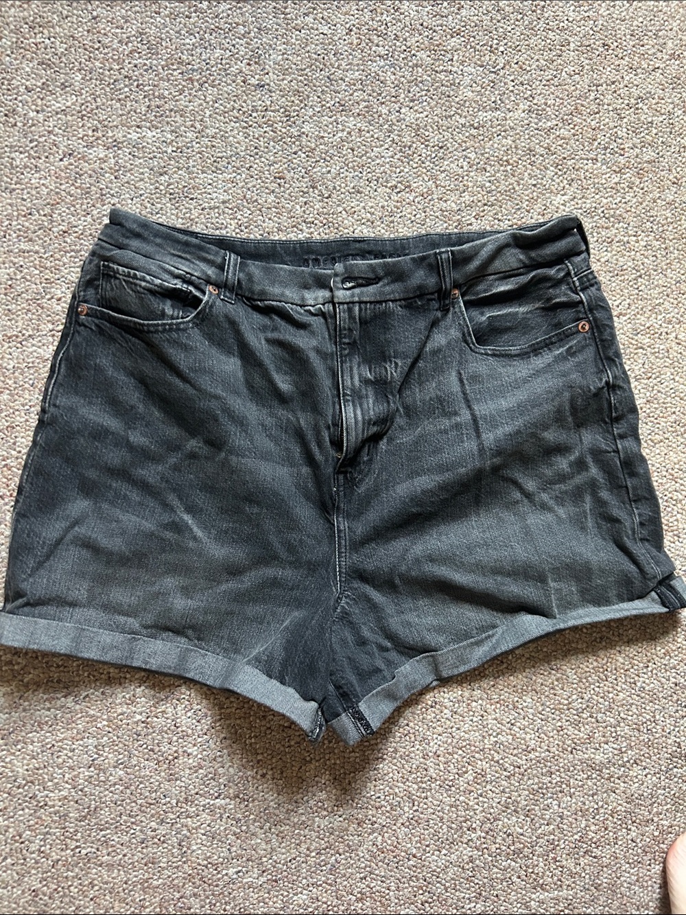 AE Black Women's Denim Shorts - Classic High-Rise Roll Cuff